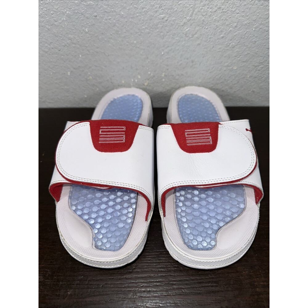 Jordan Hydro Xi Retro Slides Size 8 White Red Bla… - image 2
